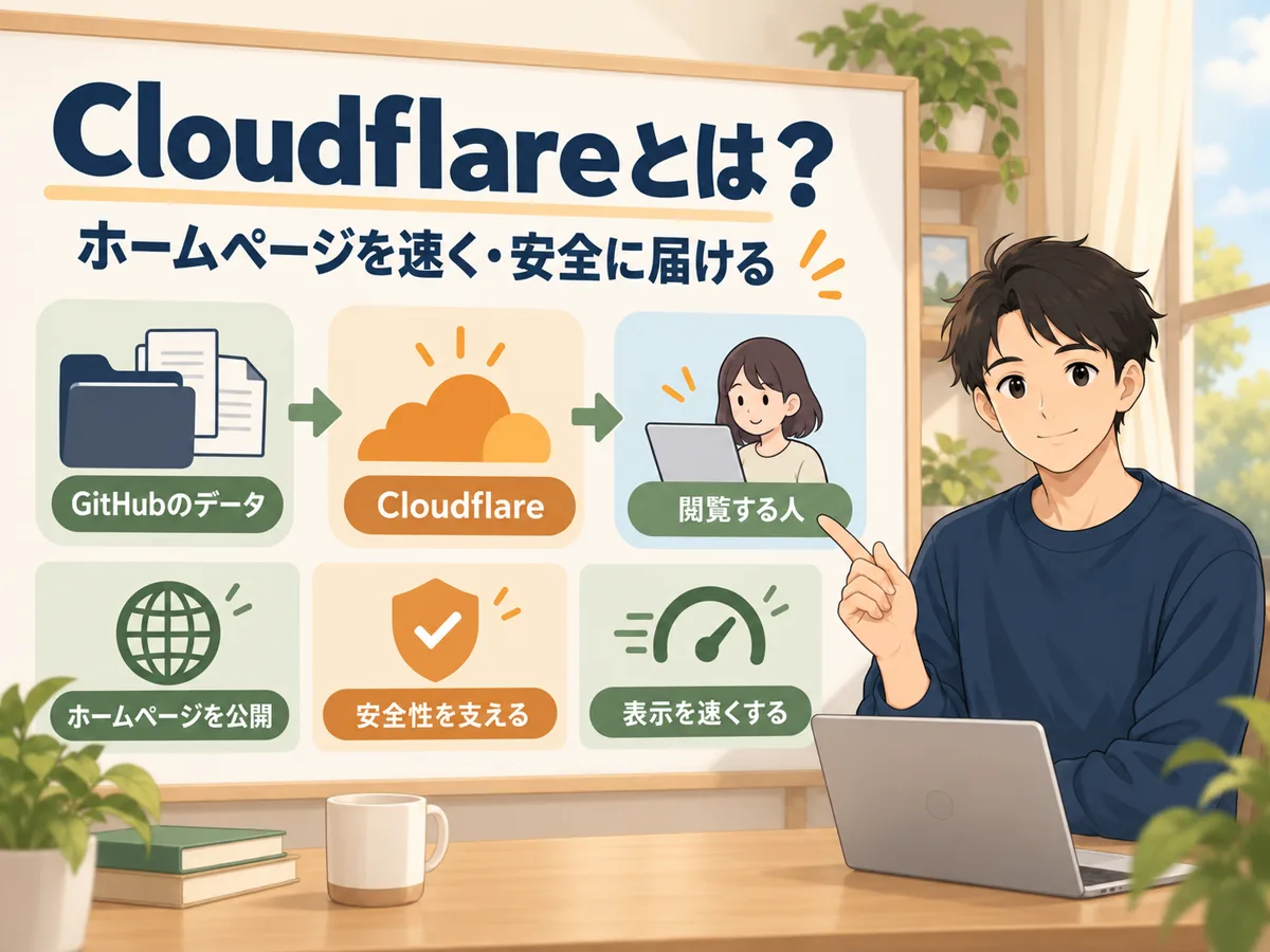 Cloudflareの役割を説明する図解