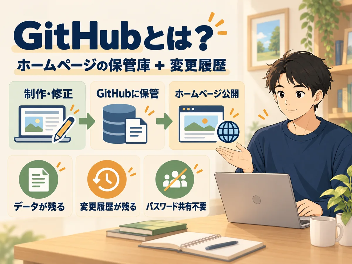 GitHubの役割を説明する図解